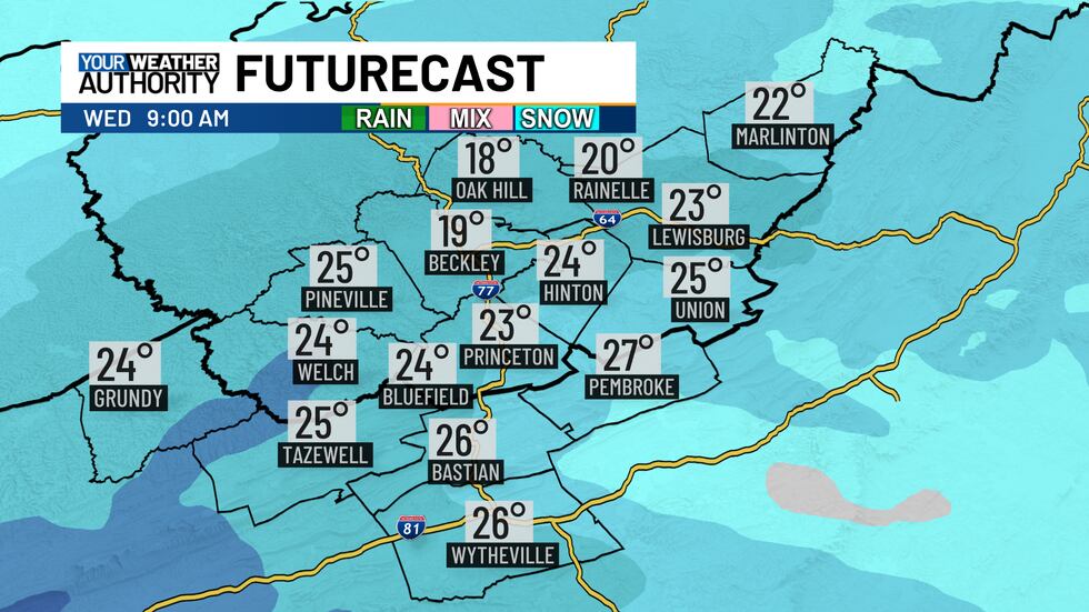 Snow continuing for most of Wednesday morning