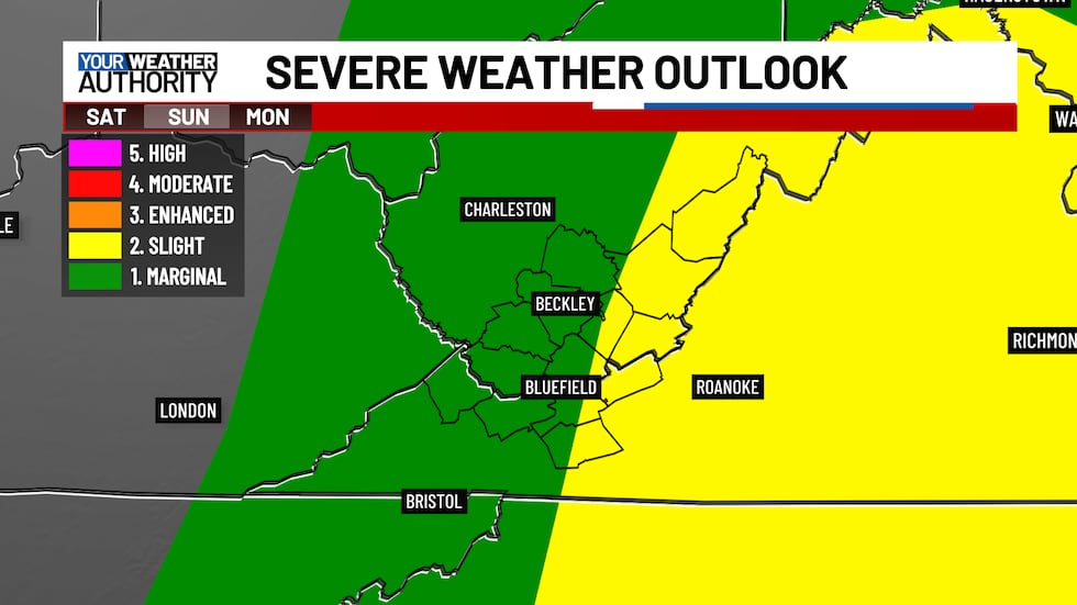 Sunday's severe weather outlook mainly in the morning