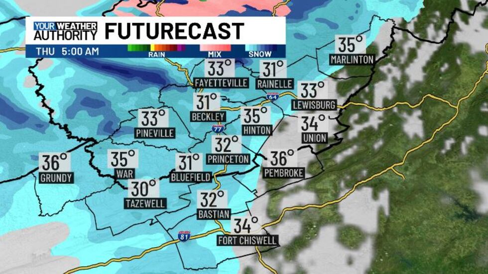 Overnight and into tomorrow, we're going to see some snow covered spots.