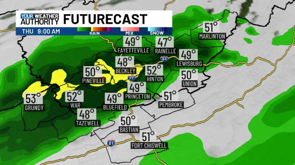 Expect some rain for the morning commute tomorrow.
