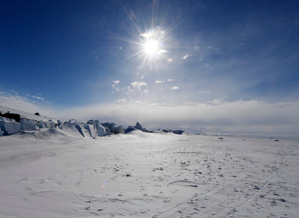 FILE - A frozen section of the Ross Sea is pictured at the Scott Base in Antarctica Saturday,...