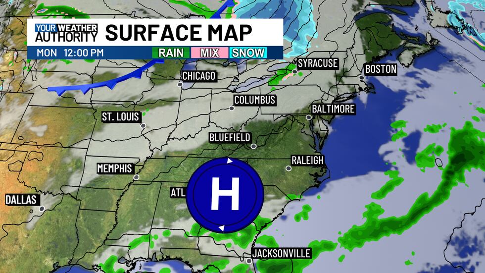 High pressure will keep us on the dry side the next several days