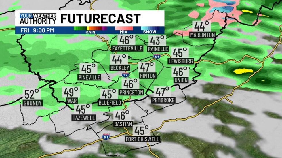 Light rain will move in this evening.