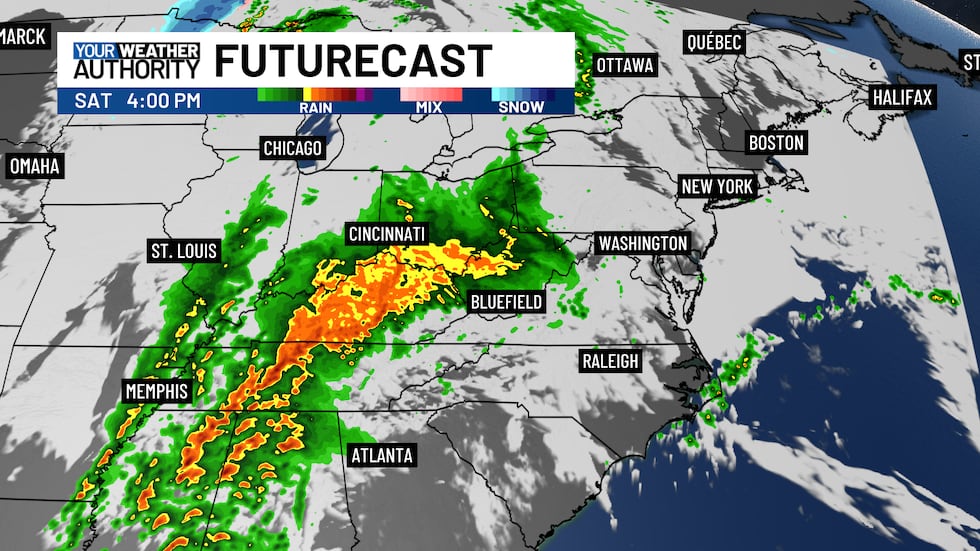 Strong to severe storms developing across the south and pushing to the north