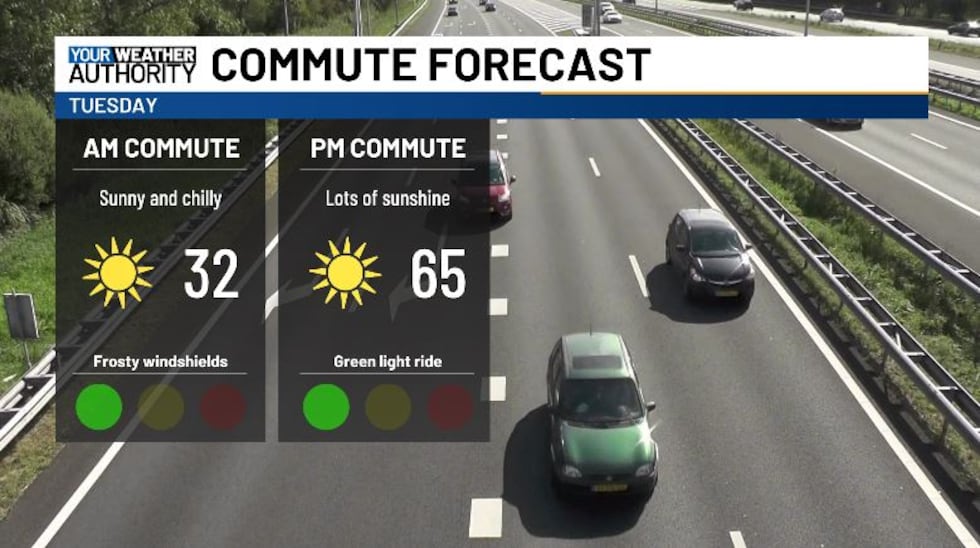 This afternoon will be much warmer, but driving conditions look good all day long.