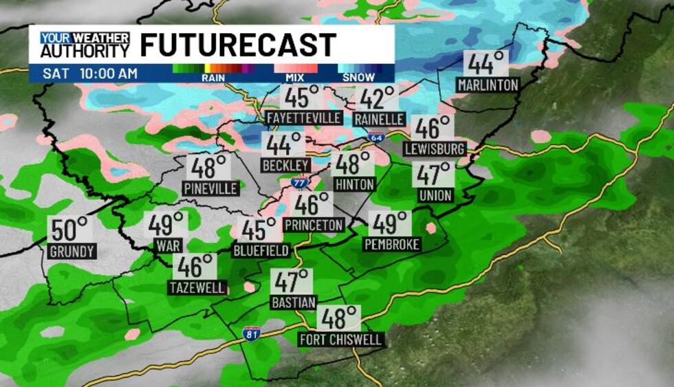MORE RAIN AND SNOW ON SATURDAY