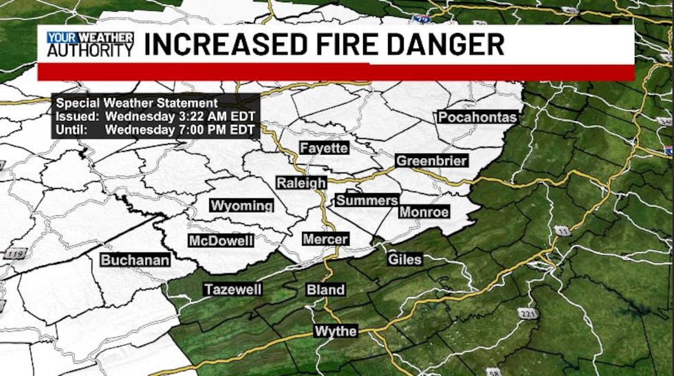 Low relative humidity along with breezy conditions this afternoon will increase the fire...