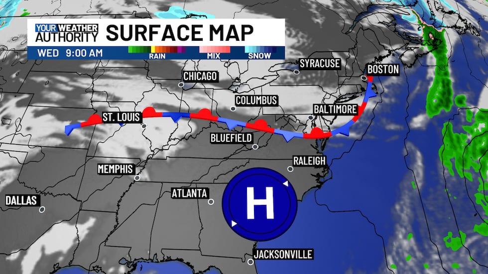 A stalled front may bring some more clouds mid-week but still looking dry