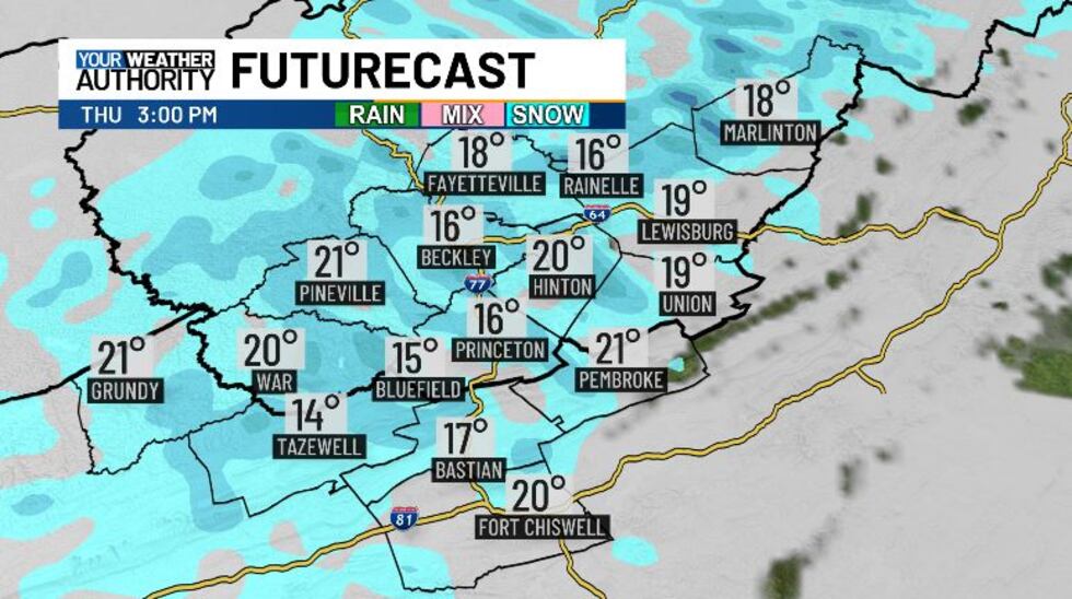Snow will continue into this afternoon.