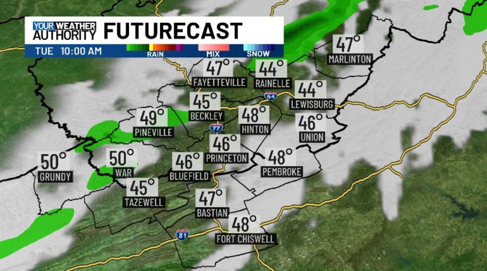 Some isolated showers are possible this morning.