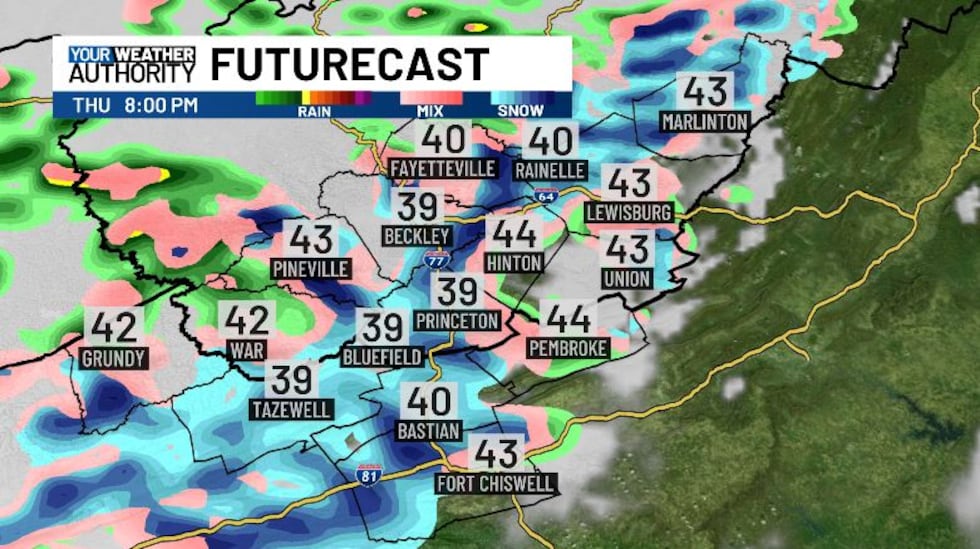 Rain will switch over to snow tomorrow evening.