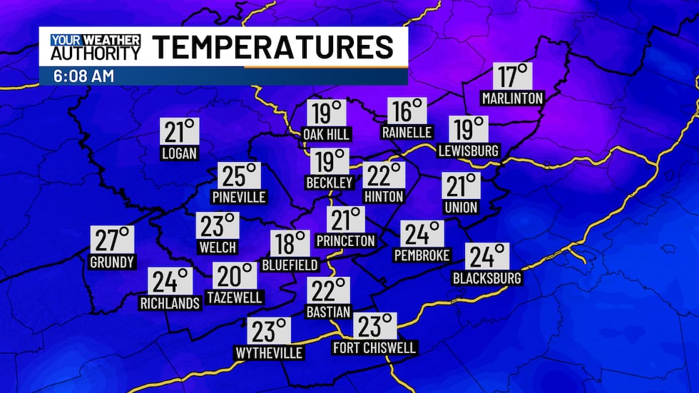 Current temps as of 6AM 2-18-25