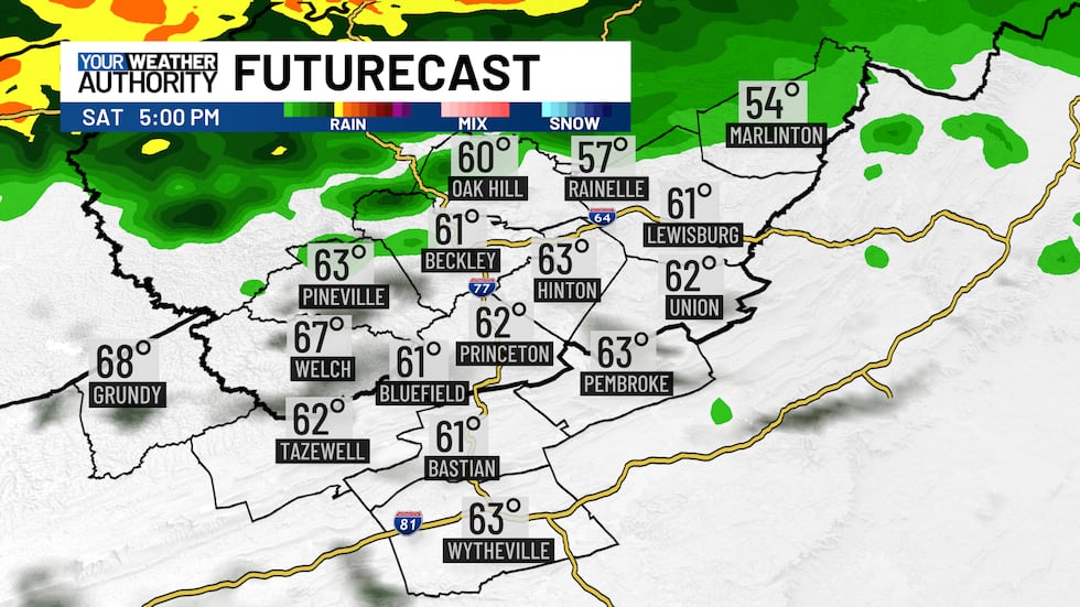 Some breaks in the clouds Saturday afternoon and evening