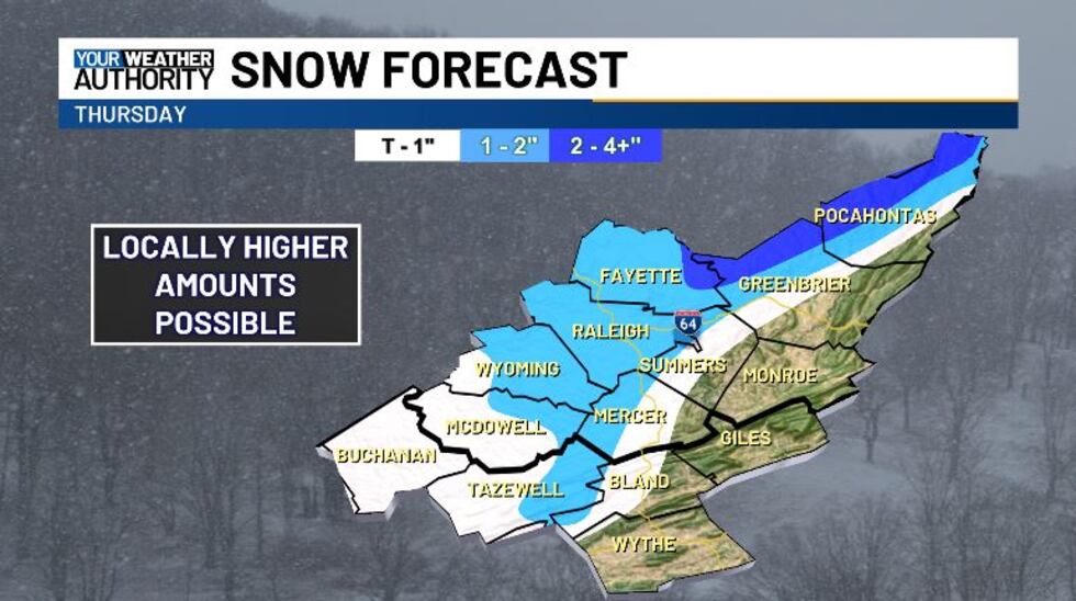 Snow totals have trended lower this morning. Most of us will see less than an inch.