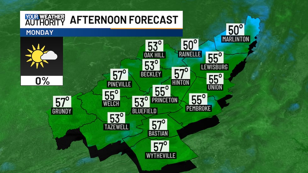Sunny and mild with highs in the 50s