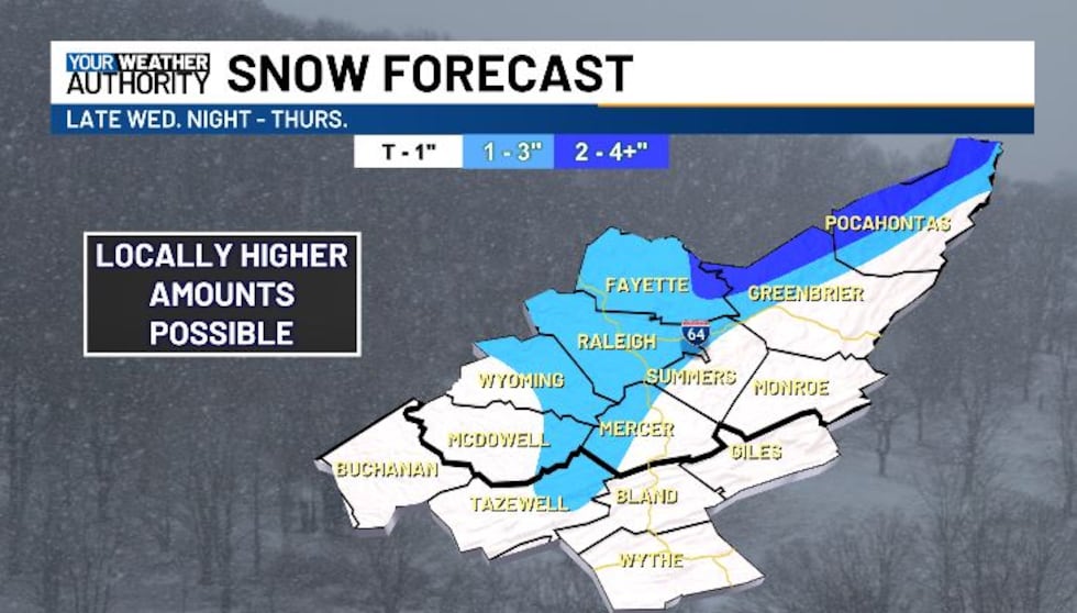 UPDATED SNOW MAP