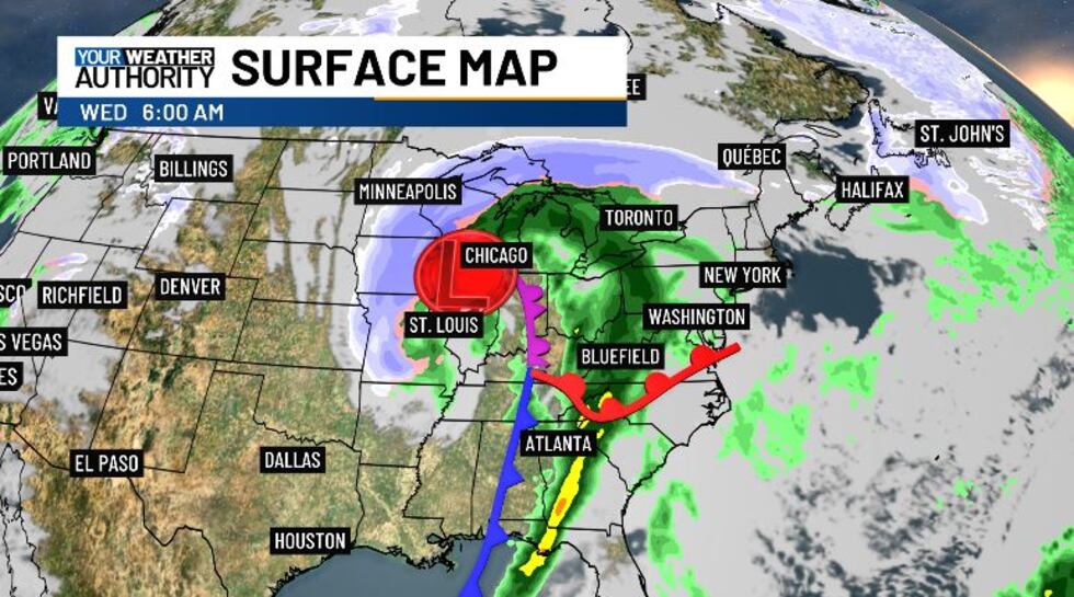As a cold front moves in, we're looking at some severe weather, and some snow on the back end.