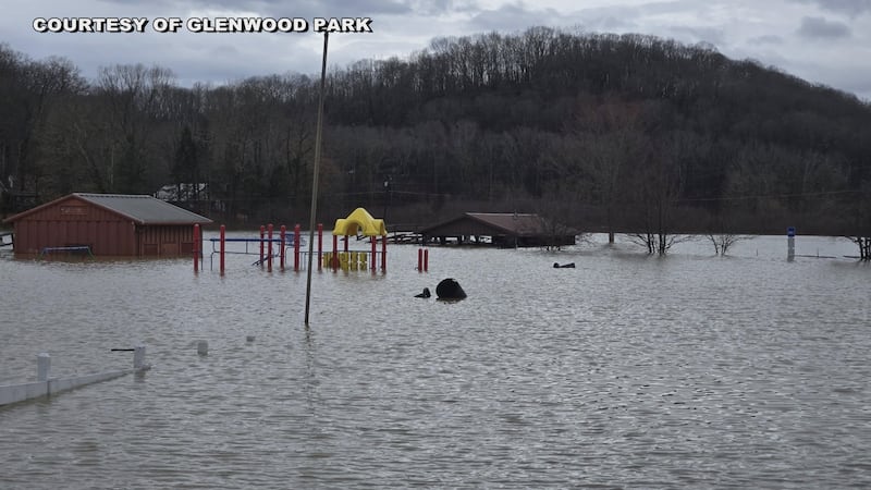 Glenwood Park playground area being demolished after flooding